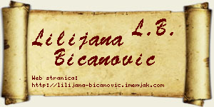 Lilijana Bicanović vizit kartica